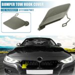 X AUTOHAUX Car Front Bumper Tow Hook Cover 51118067961 for BMW 3 Series F30 M-Sport 2013-2018 Tow Hook Eye Lid Cover Trailer Cap Dark Gray