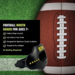 DAMAGE CONTROL Mouth Guard – Breathable Football Mouthpiece and Youth Mouth Guard Works with Braces, No Boiling – Helmet Strap Included (Him)