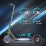 iScooter MAX Electric Scooter – 500W Motor, 22 Miles Range, Up to 21 MPH Top Speed, 10″ Solid Tires, Dual Suspensions, UL Certified Folding Electric Scooter for Adults