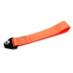 iJDMTOY Sports Orange Yellow Appearance Racing Style Nylon Tow Strap Universal Fit Compatible with Front or Rear Bumper