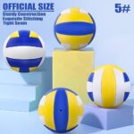 6 Pcs Volleyball Balls Official Size 5, Outdoor Soft Volley Balls with Pump for Womens, Mens, Girls, Youth, Teen and Adult, for Outdoor, Indoor, Beach, Pool, Water and Sand