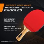 PRO-SPIN High-Performance Ping Pong Paddles Set of 4 – Premium Table Tennis Rackets, Pro Quality 3-Star Ping Pong Balls, Compact Storage Case – Great for Indoor & Outdoor Ping Pong Tables & Games