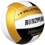 RUN2PEAK Soft Volleyball Ball Official Size 5 Volleyballs for Indoor Outdoor Beach Pool Game Play Volley Balls Gifts for Adult Youth Team Mens Beginners PU Training Practice Volley Ball