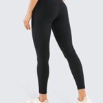 CRZ YOGA Womens Butterluxe Workout Leggings 25 Inches – High Waisted Gym Yoga Pants with Pockets Buttery Soft Black Small