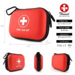 Mini First Aid Kit, 100 Pieces Water-Resistant Hard Shell Small Case – Perfect for Travel, Outdoor, Home, Office, Camping, Hiking, Car (Red)