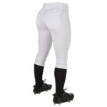 CHAMPRO Girls Tournament Traditional Low-Rise Softball Pant, Large, White