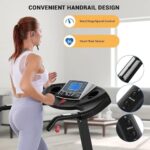 Treadmill with Auto Incline Foldable Treadmill 17” Electric Treadmills 2.5 HP/8.5 MPH with 15 Training Programs 0-15% Auto Incline Large LCD Display Easy Assembly for Home Office Gym Use