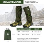 MULO Leg Gaiters, 100% Waterproof and Durable, Hiking Gaiters with Adjustable Rubber Foot Strap for Snow and Mud Protection