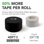 Hampton Adams | As Seen on Shark Tank | 3-Pack Black Athletic Sports Tape – 45ft Rolls Very Strong Easy Tear NO Sticky Residue Best Tape for Athlete & Medical Trainers