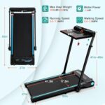 Ksports 3-in-1 Folding Electric Treadmill, Home Gym Cardio Strength Training Workout Set w/Ab Mat, Sit Up Strap, Desk and Manual Incline