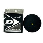 Dunlop Squashballs – Competition, Black/Single Yellow Dot