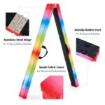 ZELUS Rainbow 8 ft Folding Gymnastics Balance Beam, Water-Resistant Suede & High Density EVA for Kids, Beginners & Professional Gymnasts, Hinge Connection & Non-Slip Base