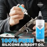 Airsoft Oil 4 oz & 1 oz Needle Oiler 100% Silicone Air Gun Oil, Multi-Purpose Airsoft Chamber Lube, All Purpose Silicone Lubricant Oil for All Airgun